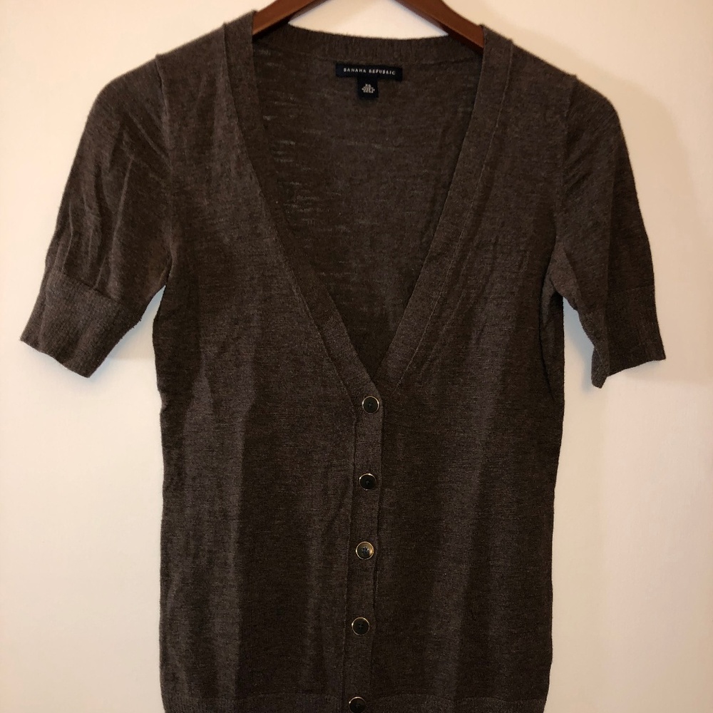 Banana Republic V Neck Cardigan with Gold Buttons